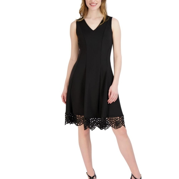 Donna Vinci Organza Scuba Dress
